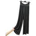 thumbnail image 4 of Womens Plus Size Wide Leg Palazzo Pants Drawstring Elastic Waist Pleated Flowy Trousers Fashion Vacation Workout Pants Gray, 4 of 5