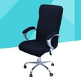 thumbnail image 3 of Rotating Armchair Slipcover Removable Stretch Computer Office Chair Cover Protector Size L (Black), 3 of 8