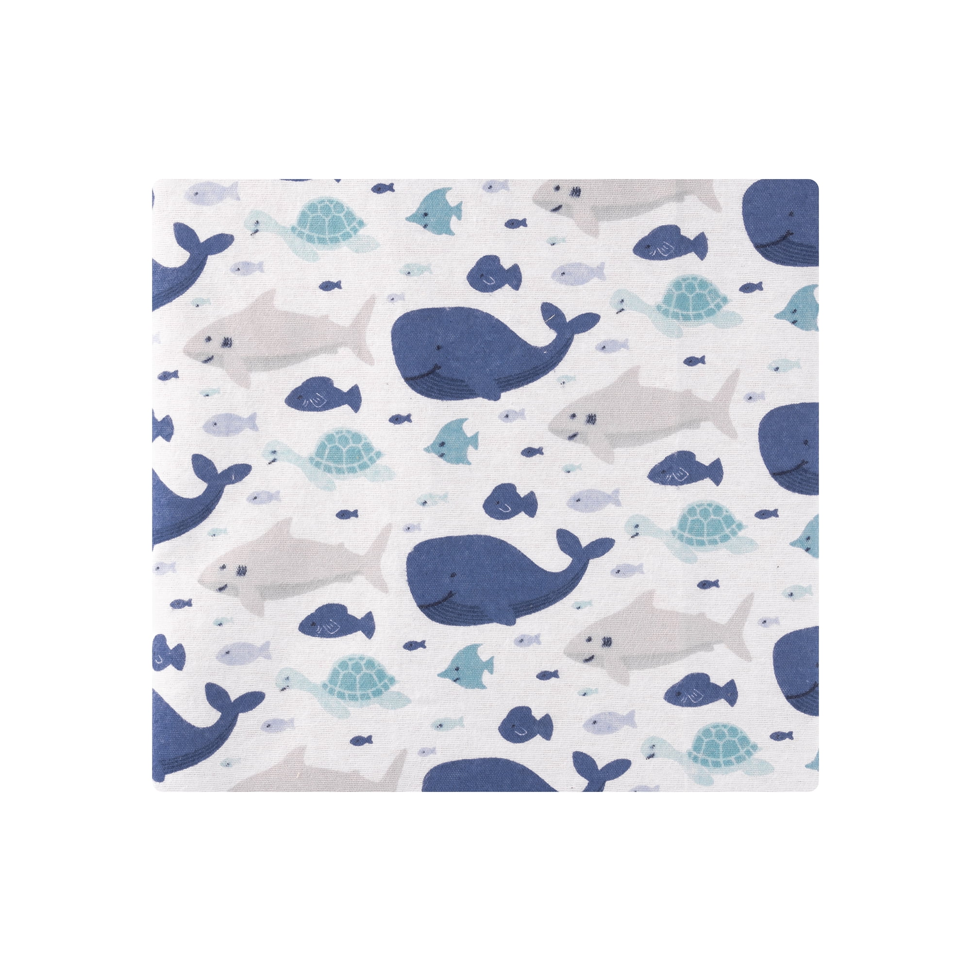 Hudson Baby Cotton Flannel Receiving Blankets 7-Pack Bundle, Sea Friends , One Size