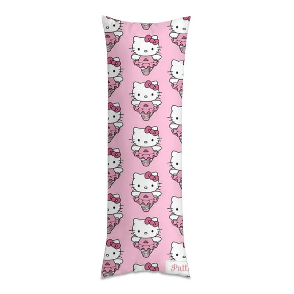 Hello Kitty Anime Body Pillow Cover Ultra Soft Microfiber Pillowcases with Hidden Zipper Closure 16x48inch