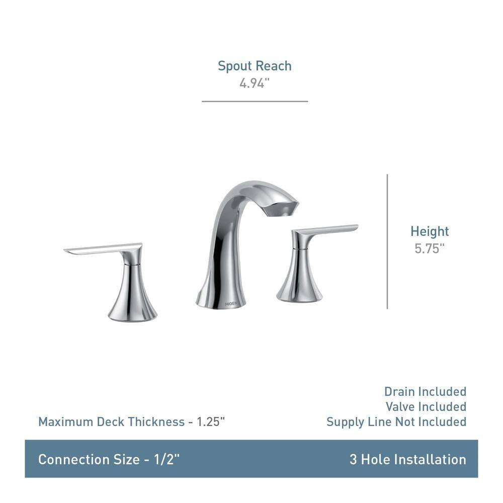 MOEN 84517SRN Findlay 8 in. Widespread 2-Handle Bathroom Faucet in Spot Resist Brushed Nickel (Valve Included)