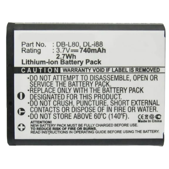 Batteries N Accessories BNA-WB-L9103 Digital Camera Battery - Li-ion, 3.7V, 740mAh, Ultra High Capacity - Replacement for Pentax D-LI88 Battery