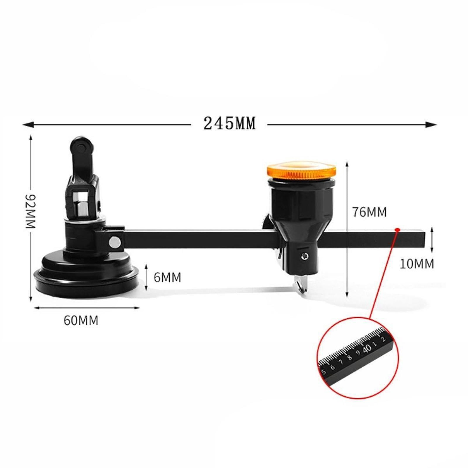 balikha Circular Glass Cutter Circular Glass Cutting Tool Adjustable Alloy Round with Suction Cup Hand Tool Heavy Duty Compasses Type 200 mm