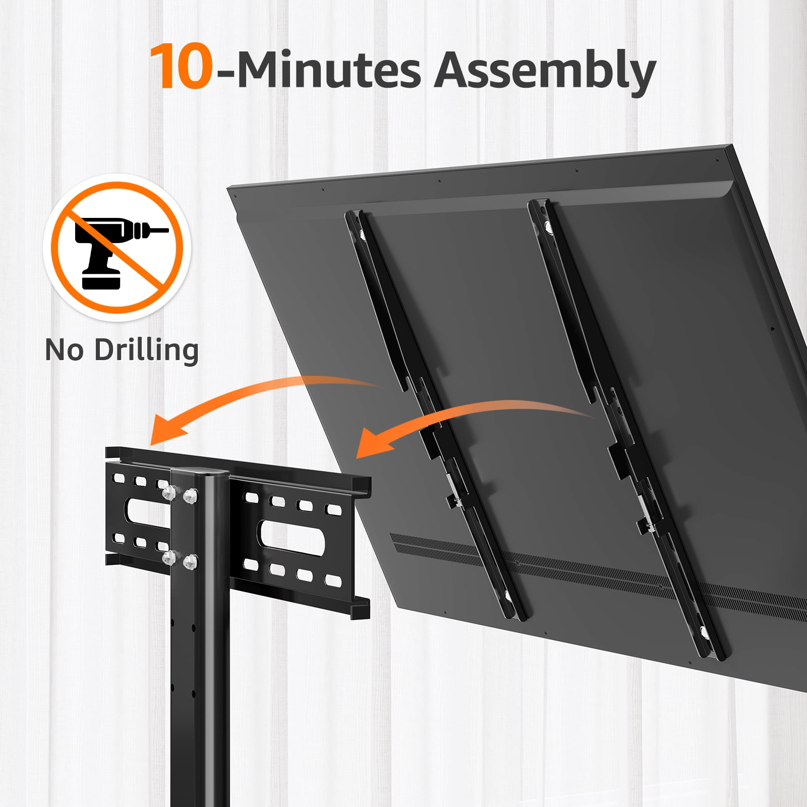 HOMOUNT Universal Tabletop TV Stand for 24-60 inch TVs, 5 Level Height Adjustable, Desktop TV Base with Tempered Glass Base, Max 400x400mm, Holds up to 88 lbs