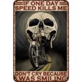 thumbnail image 1 of Placa Metal Vintage Speed ​​Kills Me Barra Pintura Hierro Rectangular 20x30cm, 1 of 9