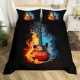 thumbnail image 2 of Erosebridal Melody Guitar Duvet Cover Queen,Musical Instrument Bedding Queen Size,Abstract Decor,Reversible,Ultra Soft,3 Pieces(No Comforter), 2 of 6