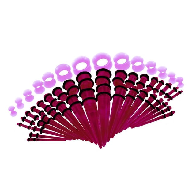 Minnieouse 50pcs 14G-00G O-ring Tapones cónicos de acrílico y túneles de silicona azul Ropa, zapatos y accesorios Miscelánea Púrpura 50 pcs