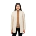 thumbnail image 3 of SAOL Aran Shawl Collar Open Front Irish Cardigan Sweater Women's Wool Blend Coat Cable Knitted Jacket, 3 of 5