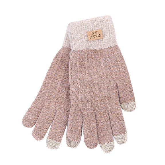 JFGHDG Winter Gloves Men Gloves for Typing Stretchy Gloves for Adults Soft Lined Multi-use Gloves Solid Color Knit Gloves with Elastic Structure Gloves for Severe Cold Beige One Size