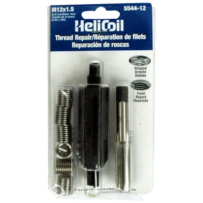Helicoil Thread Repair Kit 5544-12 Universal; M12 x 1.5 Thread Size; With 6 Heli-Coil Inserts/Installation Tool/Tap