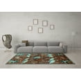 thumbnail image 3 of Ahgly Company Indoor Square Animal Light Blue Traditional Area Rugs, 3' Square, 3 of 4
