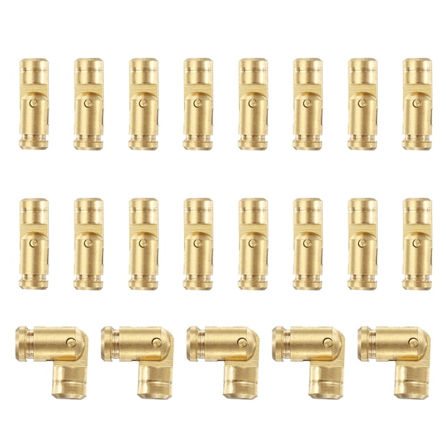 20Pcs Bisagras de Barril Invisibles, Bisagra Oculta de Latón de 5x15mm para Cajas de Joyas, Cajas de Música, Oro
