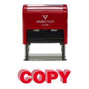 Vivid Stamp:  Copy Self Inking Rubber Stamp - Precision and Convenience - Copy Stacked Design - (Red Ink) -  Medium