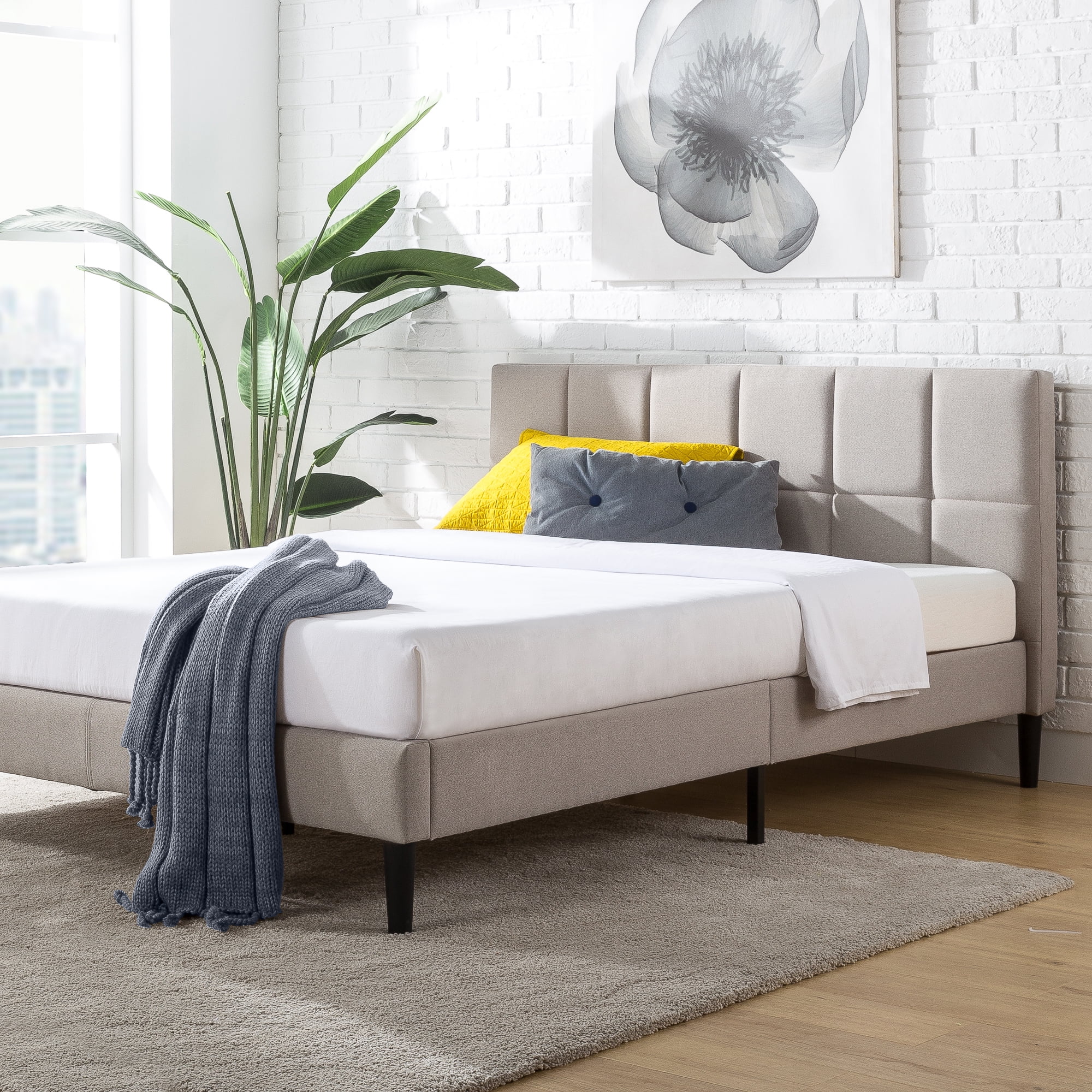 Jeterson tufted low profile platform bed outlet