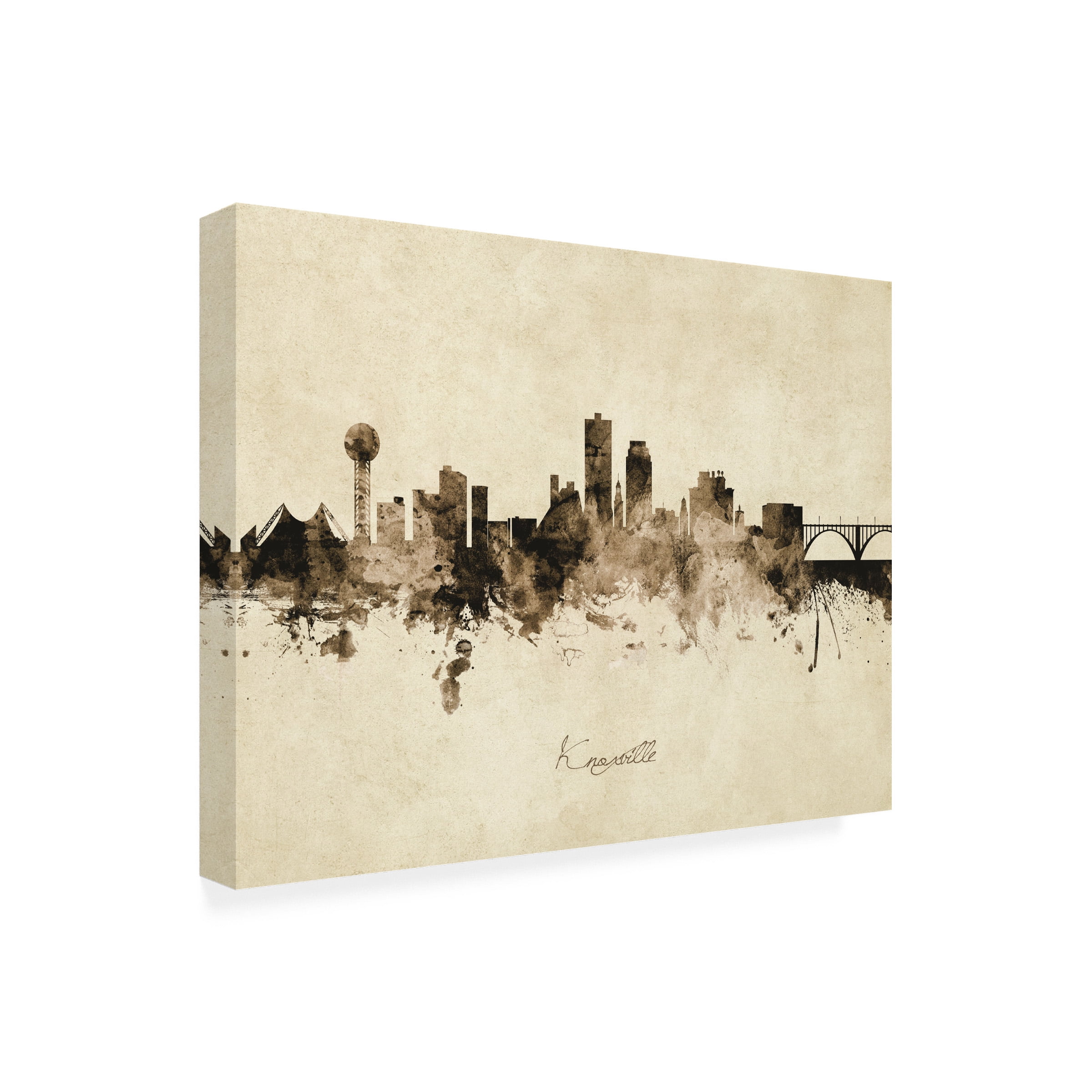 Michael Tompsett 'Knoxville Tennessee Skyline Vintage' Canvas Art