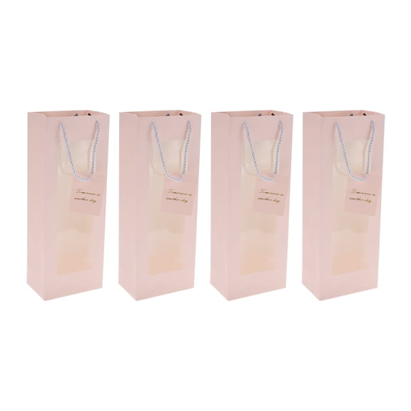 Unique Bargains Simple Design Gift Bags 4 Pcs for Various Occasions Pink