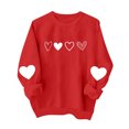 thumbnail image 5 of Valentines Day Long Sleeve Shirts for Women Cute Love Heart Print Graphic Crewneck Pullover Tops Holiday Outfits Sweatshirts, 5 of 9