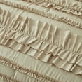 thumbnail image 6 of EvJk 7-Piece Camel Comforter Set - Delicate Butterfly Ruched Design , Queen Size in a Bag, 6 of 8