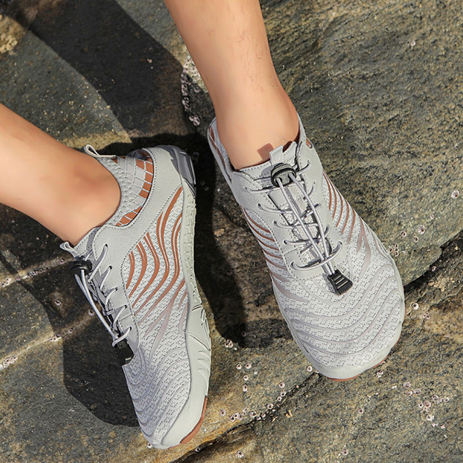 Win s Way Women's Barefoot Water Shoes, Minimalist Toe Sock Mesh Sneakers for Hiking & Fitness