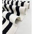 thumbnail image 3 of Fennco Styles Woven Classic Striped Area Rug 24" W x 36" L - Black Cotton Blend Carpet Indoor Outdoor Floor Mat for Living Room, Entryway, Bedroom and Floor Décor, 3 of 6