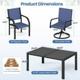 thumbnail image 2 of Segmart Outdoor Dining Set for 6 Person, Patio Table and Chairs Set with Textilene Armchairs & Swivel Chair, Conversation Furniture Set for Backyard, Poolside, Blue, 2 of 7