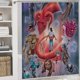 thumbnail image 5 of Calabozos y dragones-theme 4-Piece Shower Curtain Set with Rugs, Waterproof Bathroom Decor Set Includes Bath Mat, U-Shaped Rug, Toilet Lid Cover and Curtain with Hooks, 5 of 6
