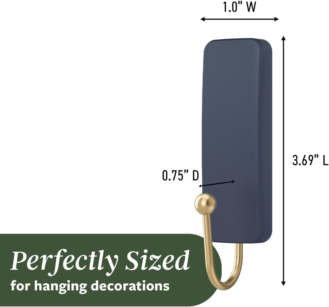 JJEAN-Medium Wire Hook, Juniper Berry, 4 Hooks, 6 Strips