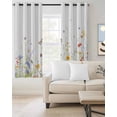 thumbnail image 2 of Colorful Floral Spring Blackout Curtains for Bedroom/Living Room, Thermal Insulated Kitchen Curtains, Summer Botanical Butterfly Grommet Darkening Window Treatment Drapes 42"x84"x2, 2 of 8