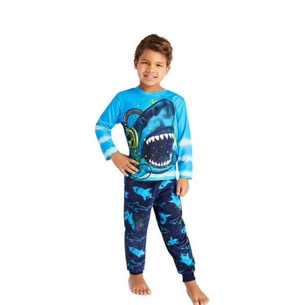 Jellifish Kids Boys 2Piece Pajama Set Kids Sleepwear, Long Sleeve Top