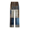 thumbnail image 4 of Men's Cotton Linen Pants Elastic Waist Drawstring Casual Trouser Lightweight Straight-Legs Loose Beach Yoga Pants Blue M, 4 of 4