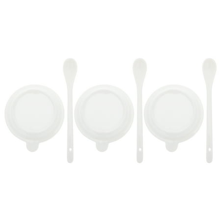 

TINKSKY 3 Sets Simple Ceramic Mugs Universal Lids Coffee Cup Lids Covers and Spoons
