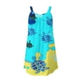 thumbnail image 5 of OKBOP Camis Sleeveless Round Neck Dress Women's Summer Printed Sleeveless Scoop Neck Sexy Sundress Casual Swing Beach Dresses sexy Ball Gown Dress Clearance Blue L(8), 5 of 6