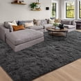 thumbnail image 2 of Alfombra grande Shaggy Merelax, 244 x 305 cm, antideslizante, gris oscuro, 2 of 9