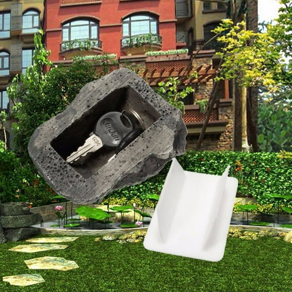Hide a Spare Key Outdoor Waterproof Fake Rock Key Hider Safe Storage Lock Box For Outside Indoor Garden Ornament Decorative Faux Stone Large Size Design House Holder