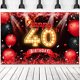 thumbnail image 2 of Feliz 40 Cumpleaños Banner Telón de fondo Rojo y Negro 40 Años de Edad Fondo Bday Decoraci N\C N\C, 2 of 2