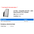 thumbnail image 2 of Air Filter - Compatible with 2021 - 2025 Buick Envision 2.0L 4-Cylinder 2022 2023 2024, 2 of 2