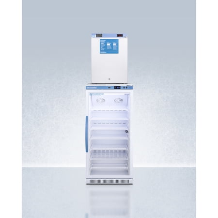 Stacked vaccine refrigerator-freezer combination