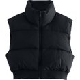 thumbnail image 1 of Shiyifa Veste Courte à Col Montant avec Fermeture Éclair pour Femmes, 1 of 7