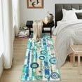 thumbnail image 7 of Geetinfly 2*6FT Area Rugs 1150Gsm 350Gsm Velvet Weight Pearl Velvet Washed Back Folding Printed Carpet Sqd-Modern-Floating Elegant Blue hue, 7 of 7
