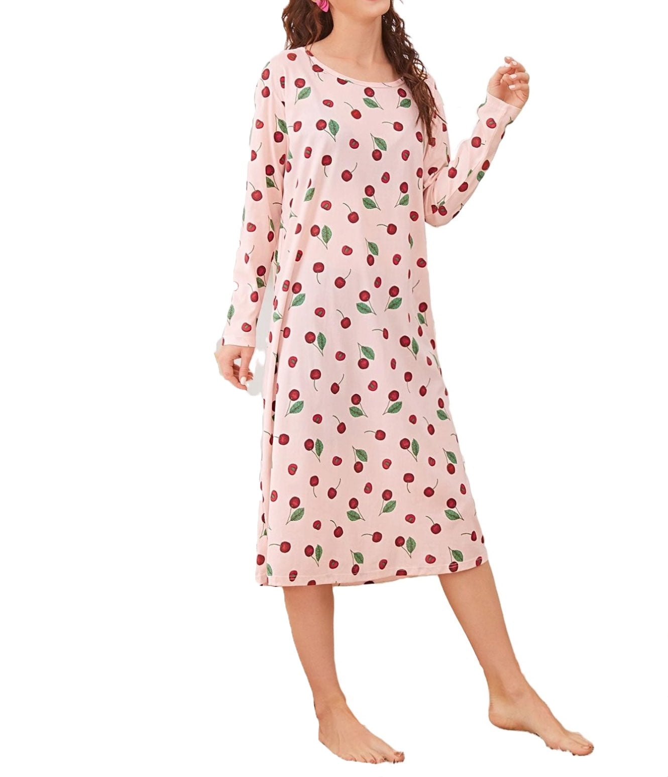 Women's Nightgowns Long Sleeve Tee Night Dress M(6)