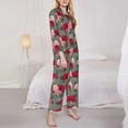 thumbnail image 3 of Goofa Rose Flowers Printed Women’s 2 Piece Pajama Set Super,Pajamas Women's Long Sleeve Sleepwear Soft Button Down Loungewear Pjs Lounge Set Nightwear-, 3 of 9
