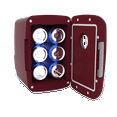 thumbnail image 3 of Frigidaire, 6 Can/4 Liter Mini Personal Fridge Cooler, With Bluetooth Speaker, Merlot, 3 of 4
