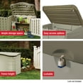thumbnail image 3 of Open Box Rubbermaid Horizontal Storage Shed, Olive & Sandstone 58.5"L x 35.8"W x 11.8"H 49.7lbs, 3 of 5