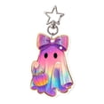 thumbnail image 2 of Bow Ghost Acrylic Hanging Charm 2D Flat Halloween Decor Pendant Multi Style For Backpack Christmas Tree Home Party Holiday Scene Ornament.C, 2 of 7