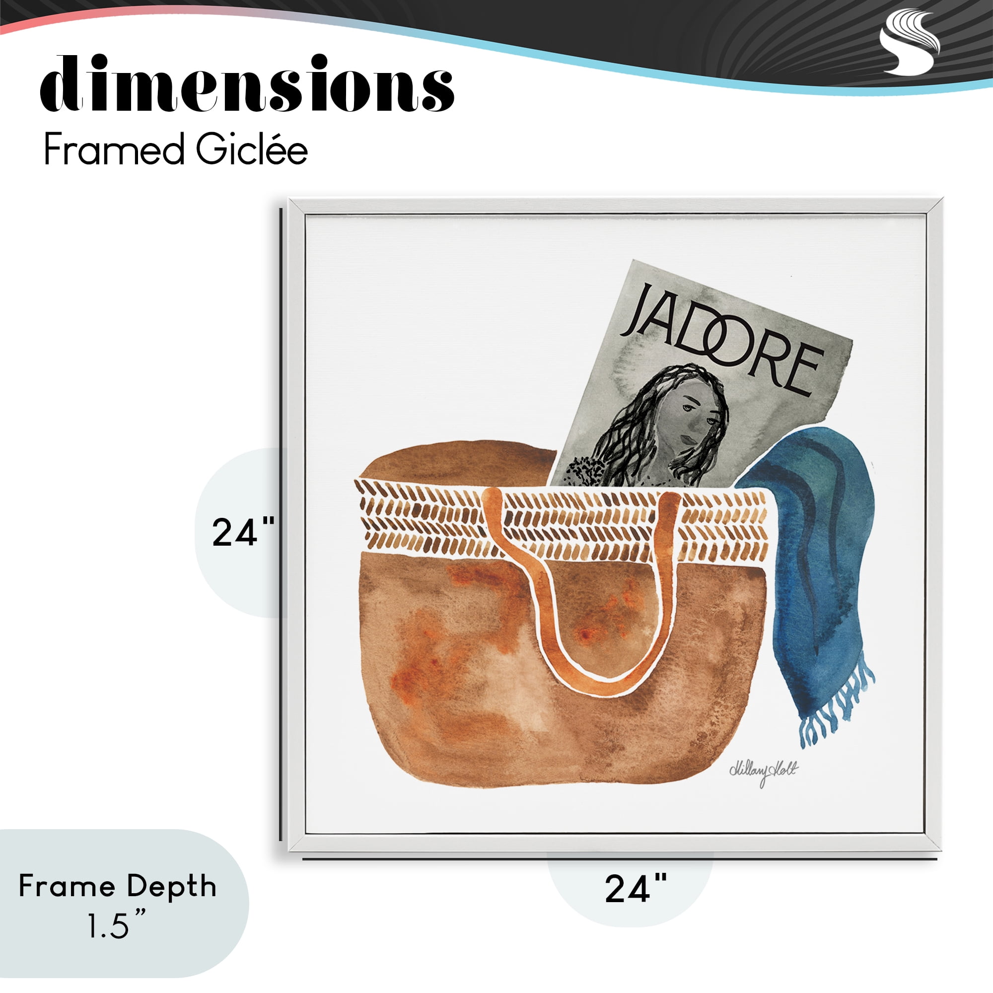 Stupell Industries Tote & Fashion Magazine White Framed Giclee Art, design by Hillary Holt