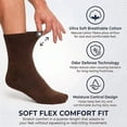 thumbnail image 4 of Comfello Diabetic Quarter Socks for Men & Women Non Binding Seamless Extra Wide Socks 6 Pairs, 4 of 7