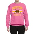 thumbnail image 2 of Wild Bobby City of Boston Hockey Fantasy Fan Sports Unisex Crewneck Sweatshirt, Neon Pink, 3X-Large, 2 of 5