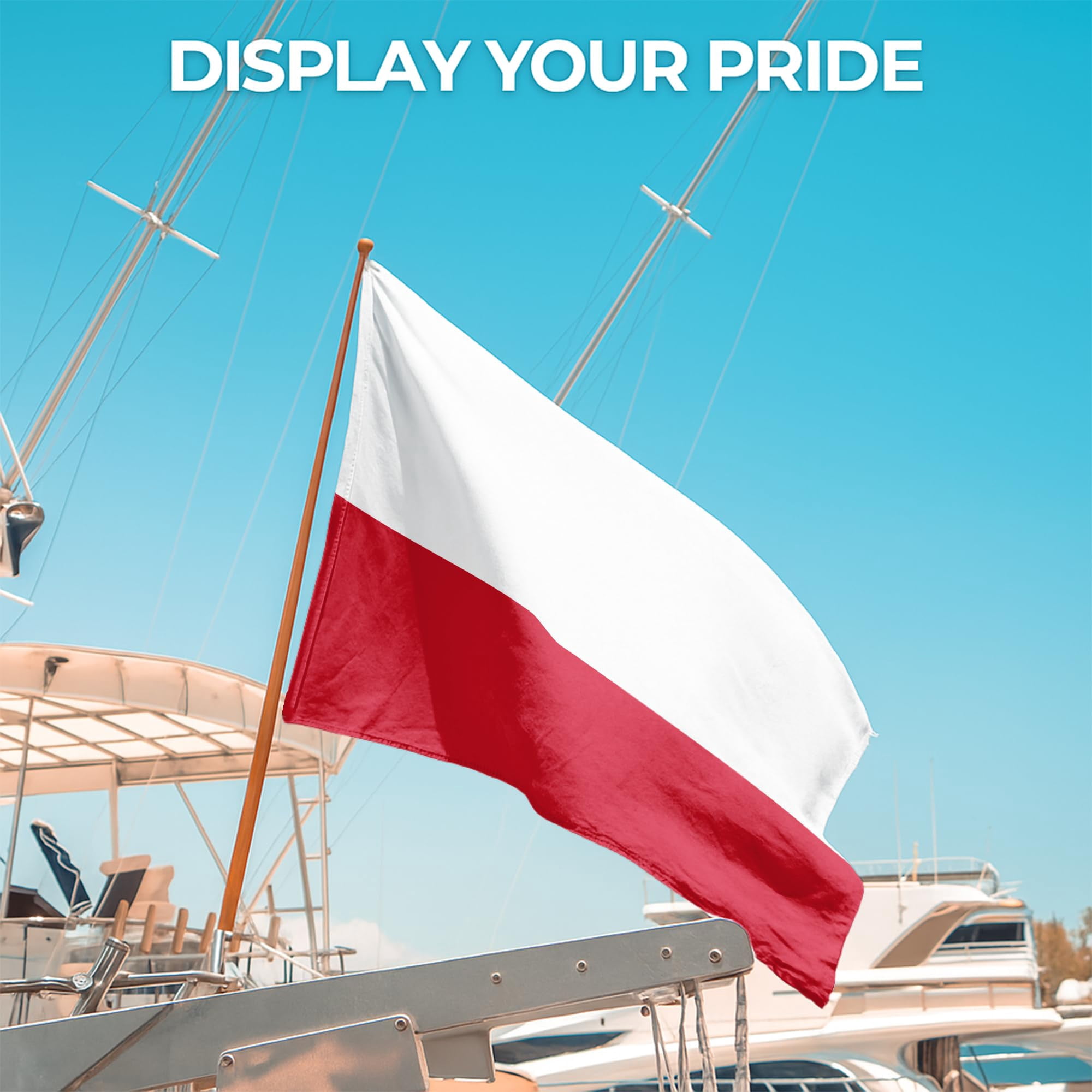 Poland Outdoor Flag (3x5ft) by DreamController - Durable, Fade-Resistant Polyester, Double-Stitched, Brass Grommets - HD Printed Eastern Europe Flag - Made in USA
