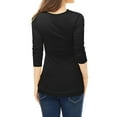 thumbnail image 3 of NOMADIC NOOK Women's 2 Packs Cowl Neck Buttons Decor Long Sleeves Ruched Blouse, 3 of 5