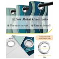 thumbnail image 6 of Teal Ombre Blackout Curtains, Light Blocking Print Window Curtains, Abstract Art Moire Ocean Waves Thermal Insulated Window Drapes for Living Room Kitchen Cafe 2 Panels, 104"W x 72"L, 6 of 9